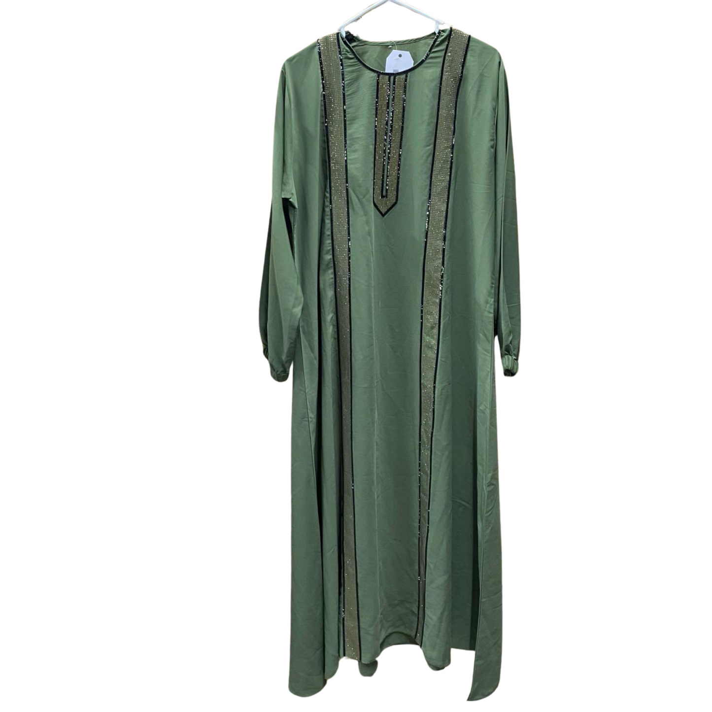 Green Abaya with Small Sequined Design