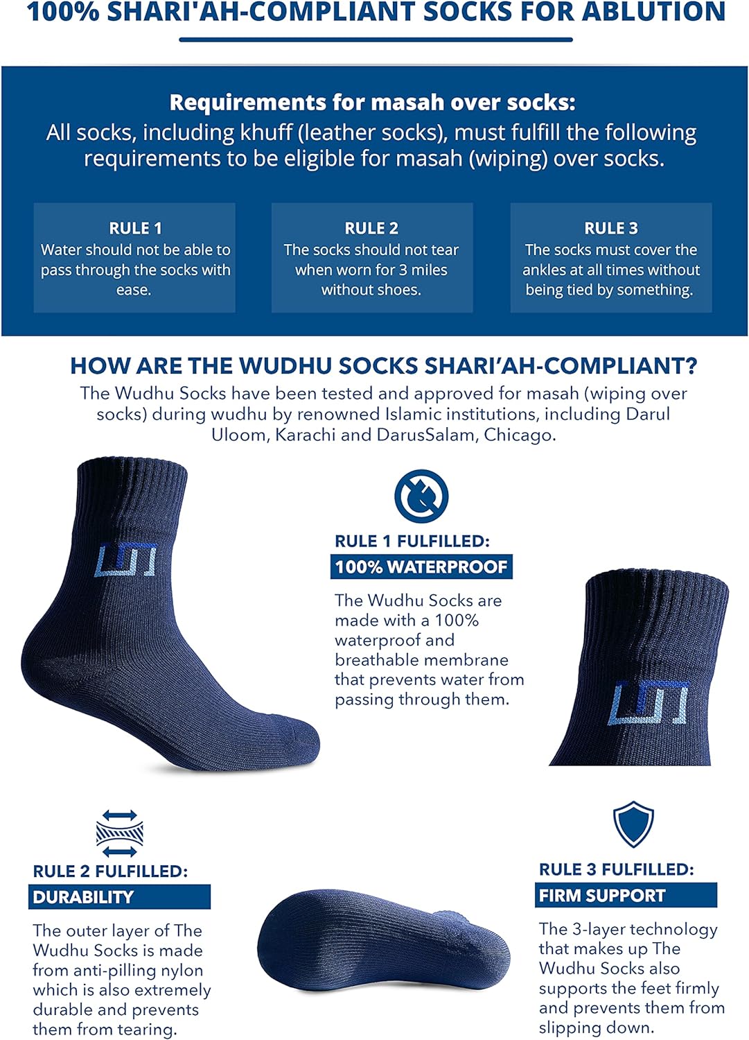 The Wudhu Socks Waterproof (Black)