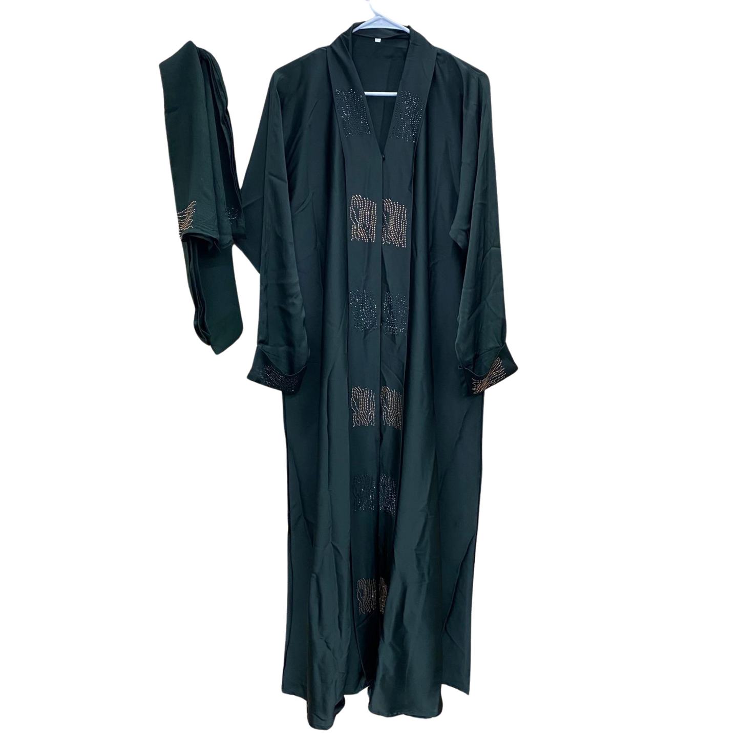 Rhinestone Button Up Abaya