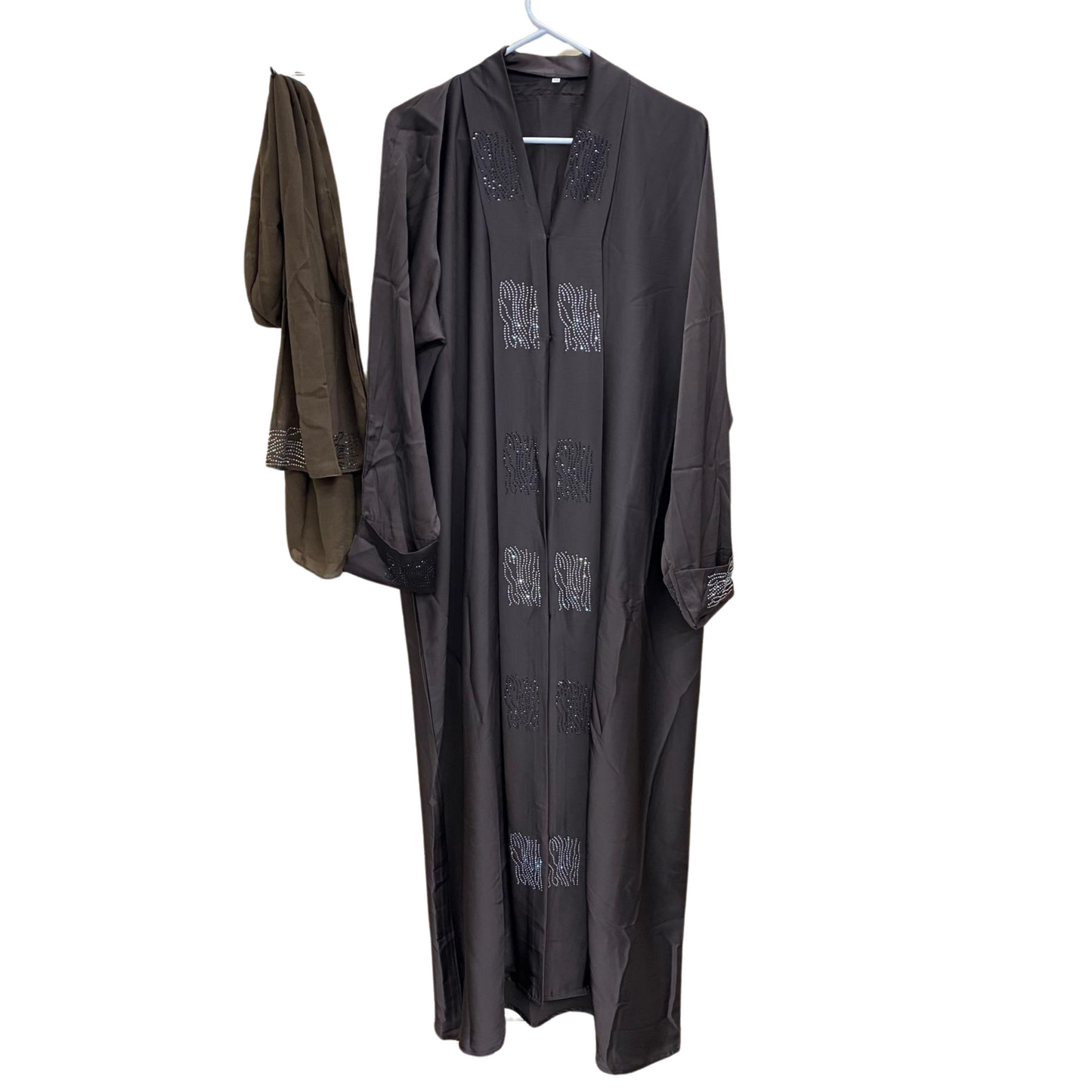 Rhinestone Button Up Abaya