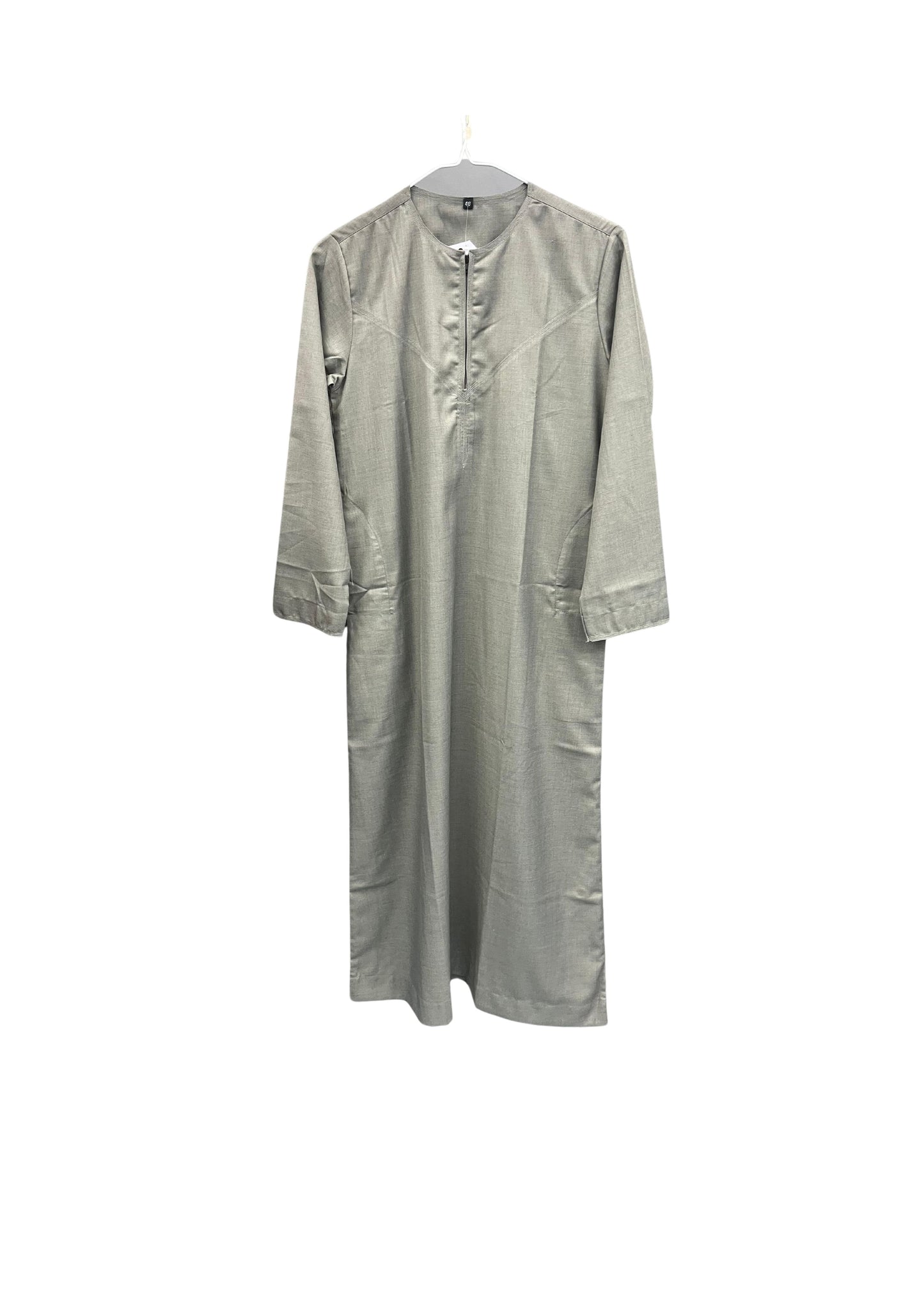 Gray Round Collar Kids Thobe