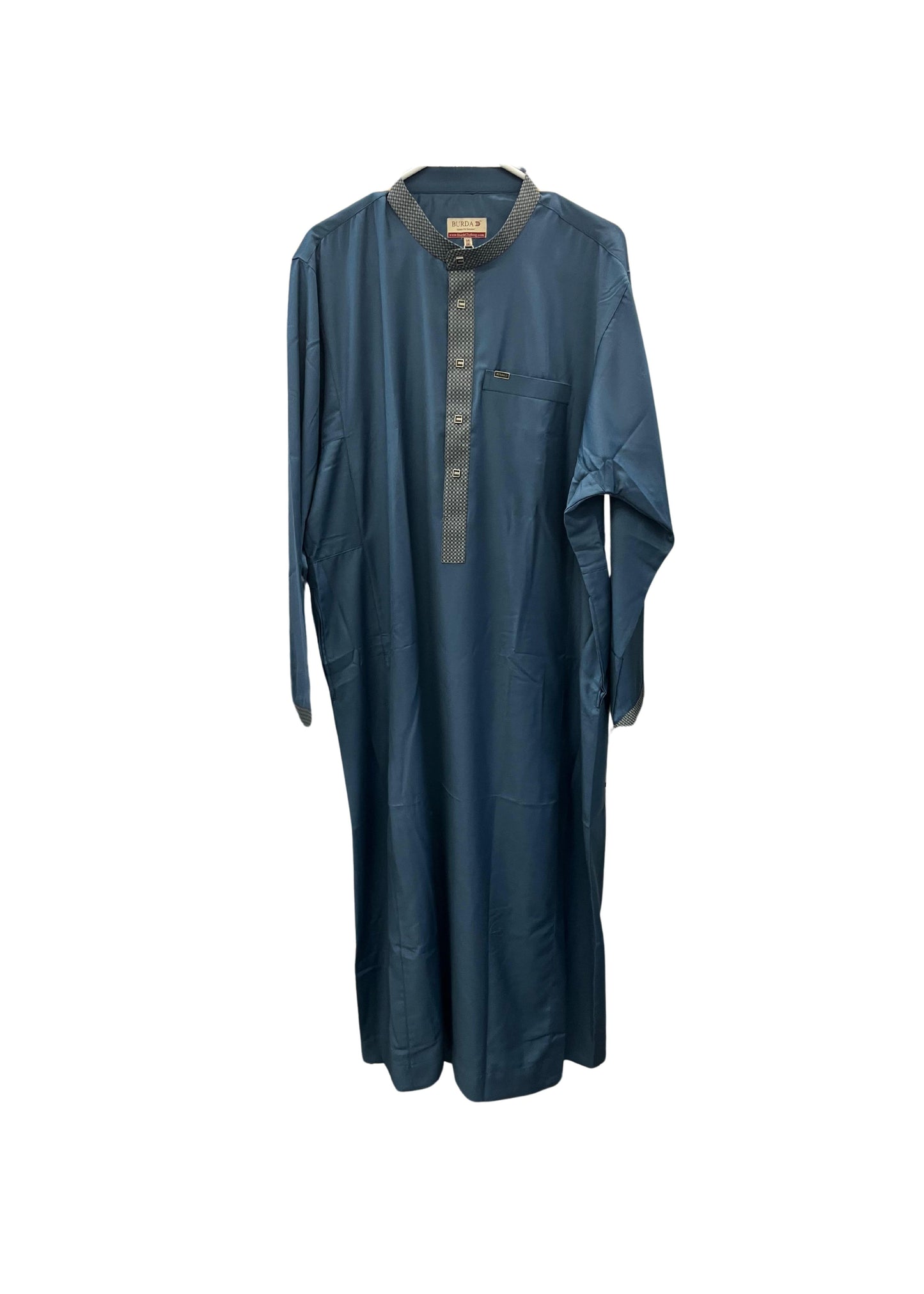 Premium Thobe Dark Blue with Collar Design