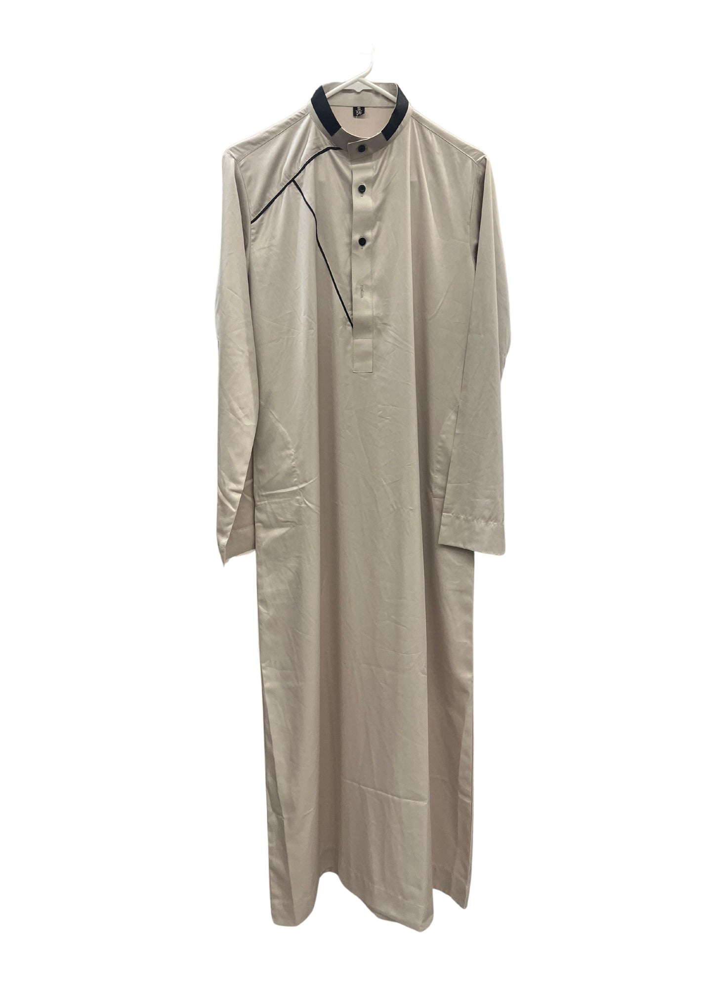 Tan Thobe with Black Collar