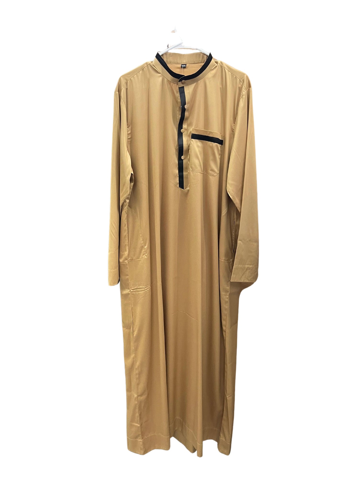 Tan and Black Collared Thobe