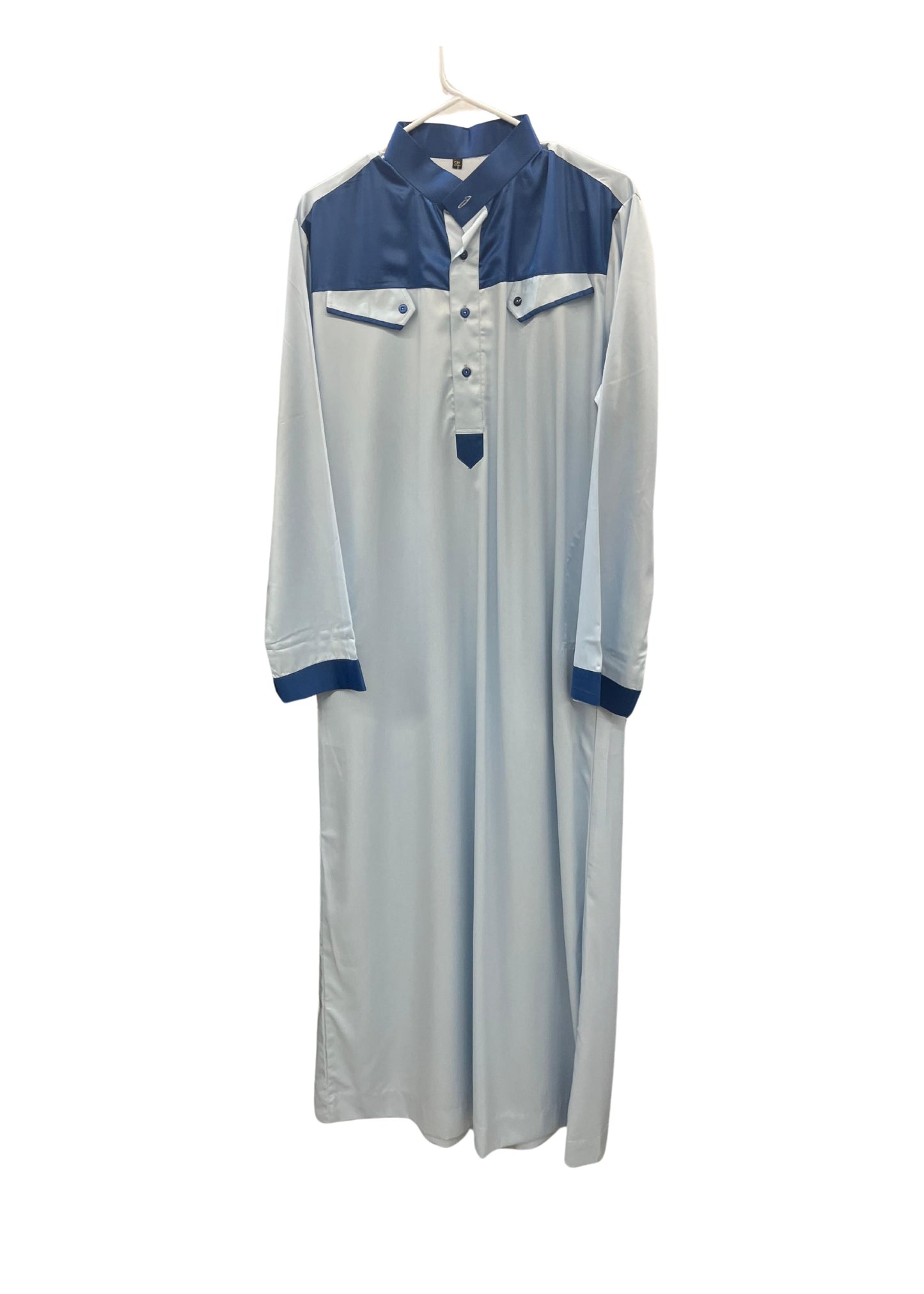 Light and Dark Blue Color Block Thobe