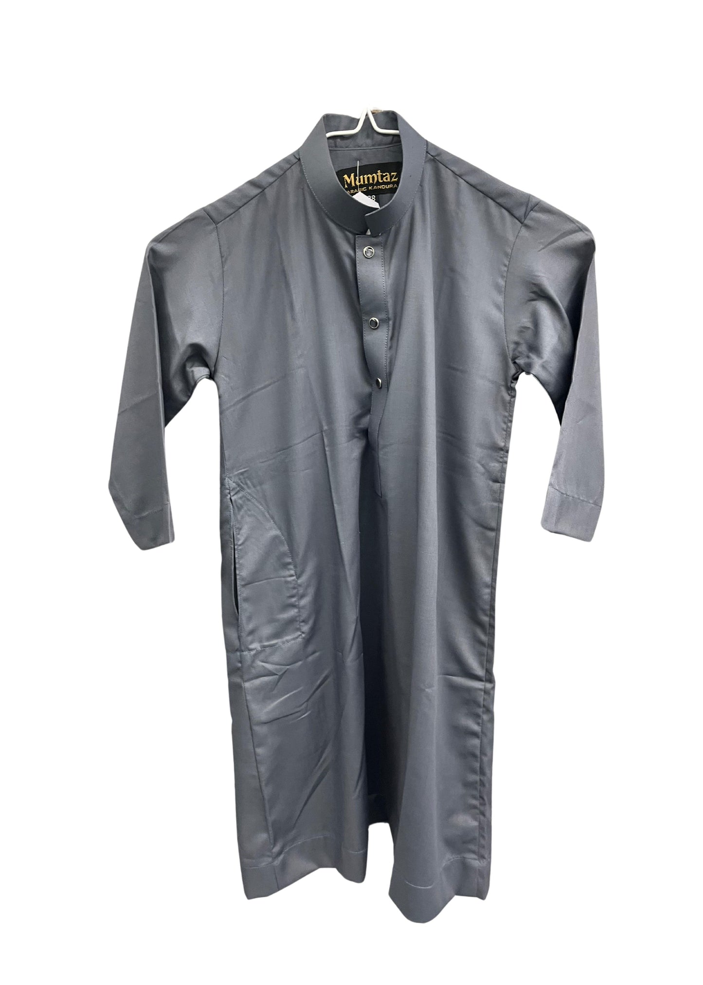 Kids Dark Gray Button Up Thobe