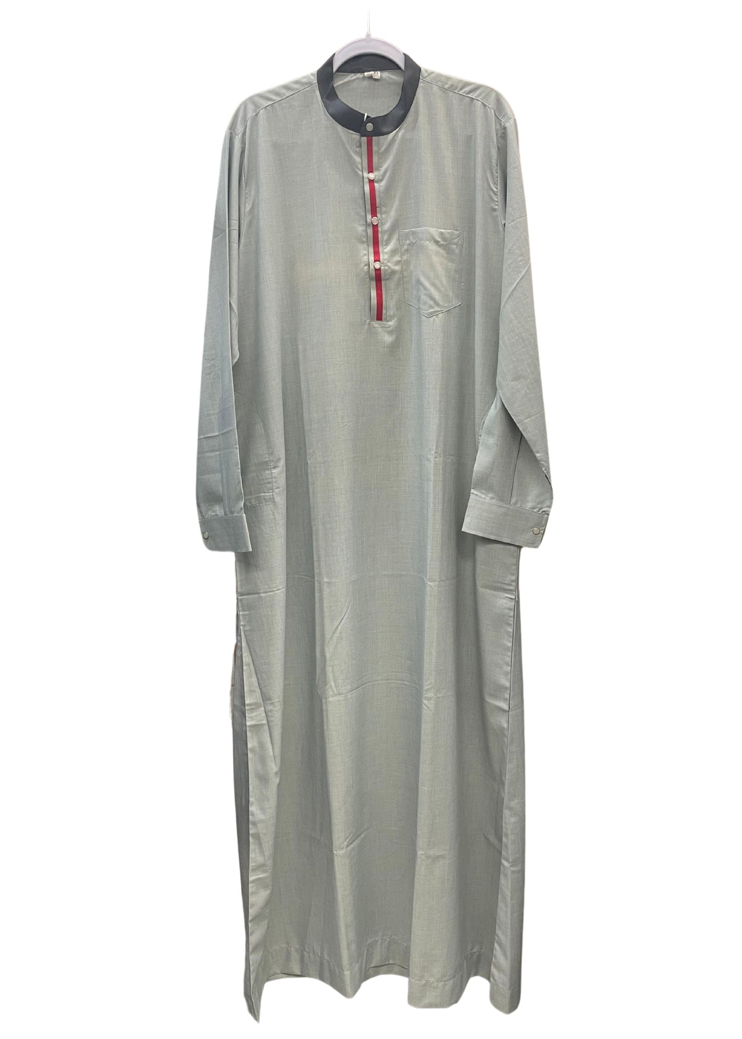 Gray Thobe with Red Zipper Lining