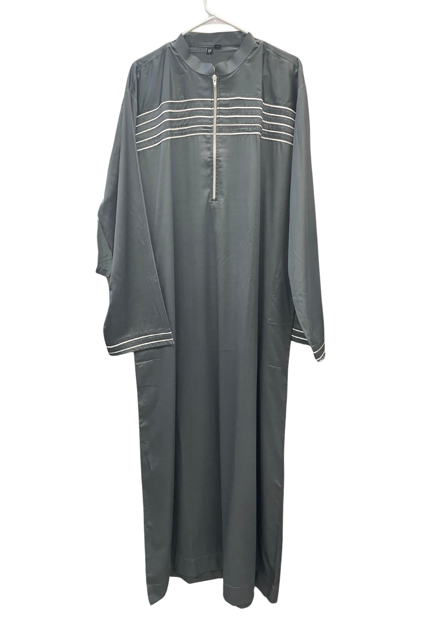 Gray Thobe with White Horizontal Lines