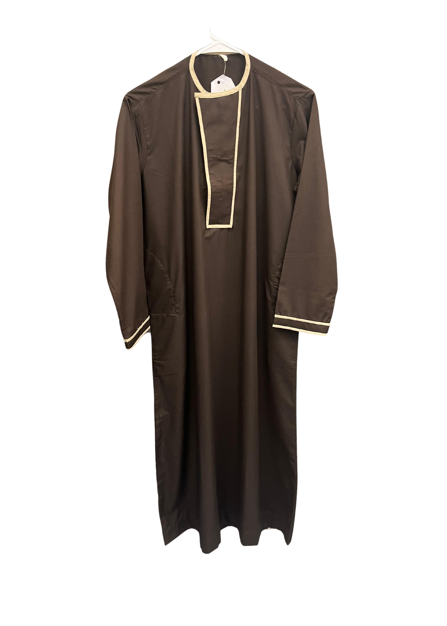 Brown Thobe with Beige Outline