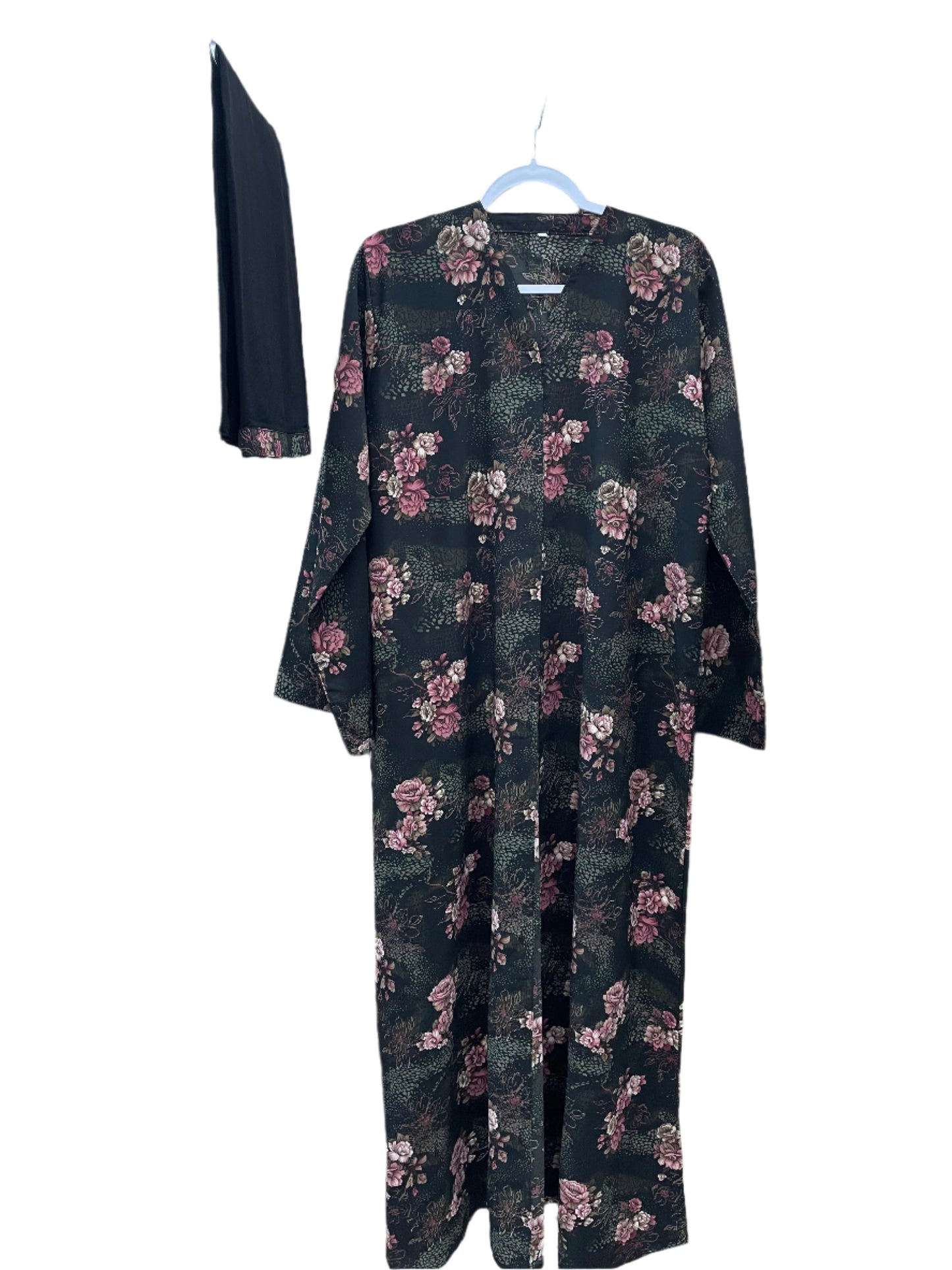 Vintage Floral Print Abaya