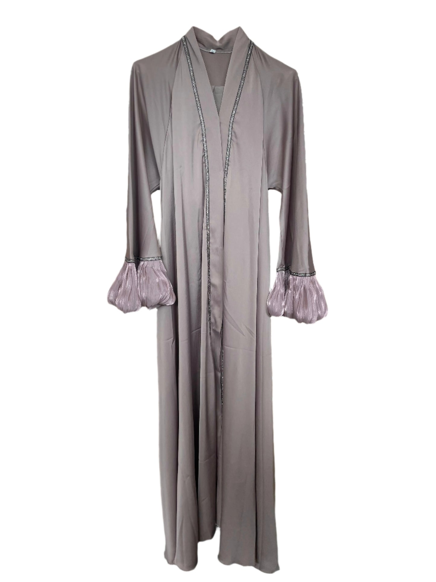 Elegant Pink Balloon Sleeve Abaya