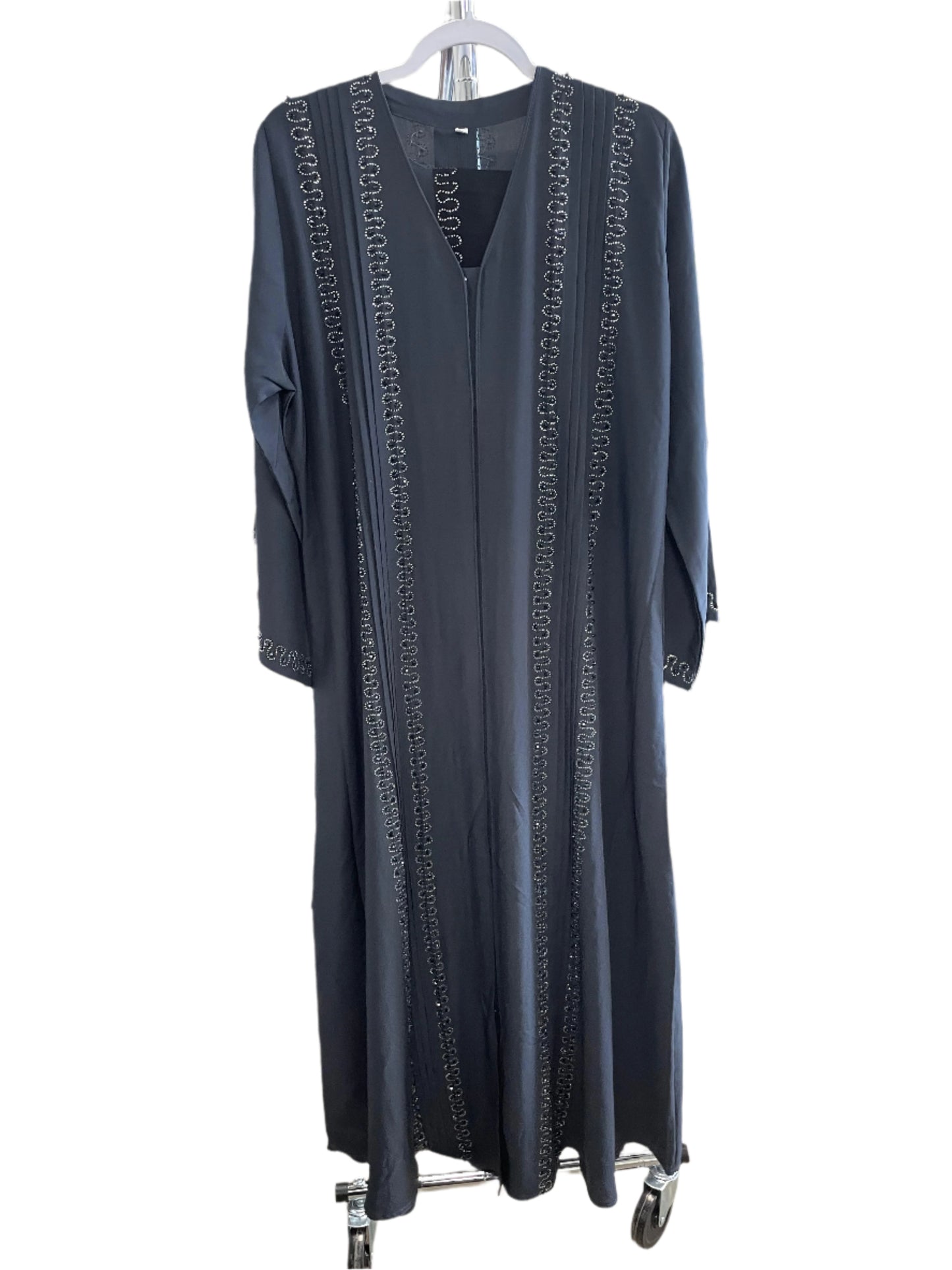 Beautiful Front-Sequined Button Up Abaya