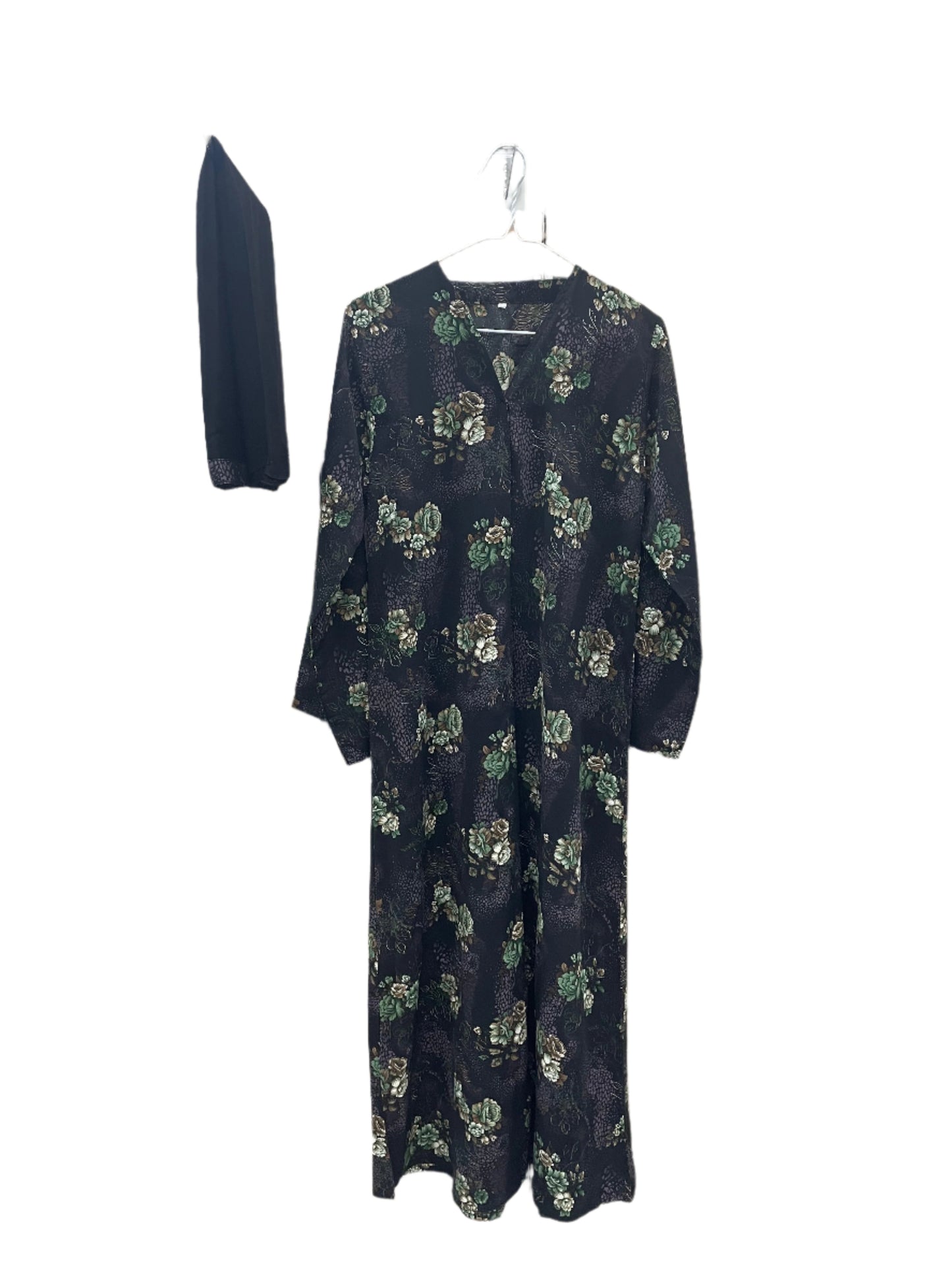 Vintage Floral Print Abaya
