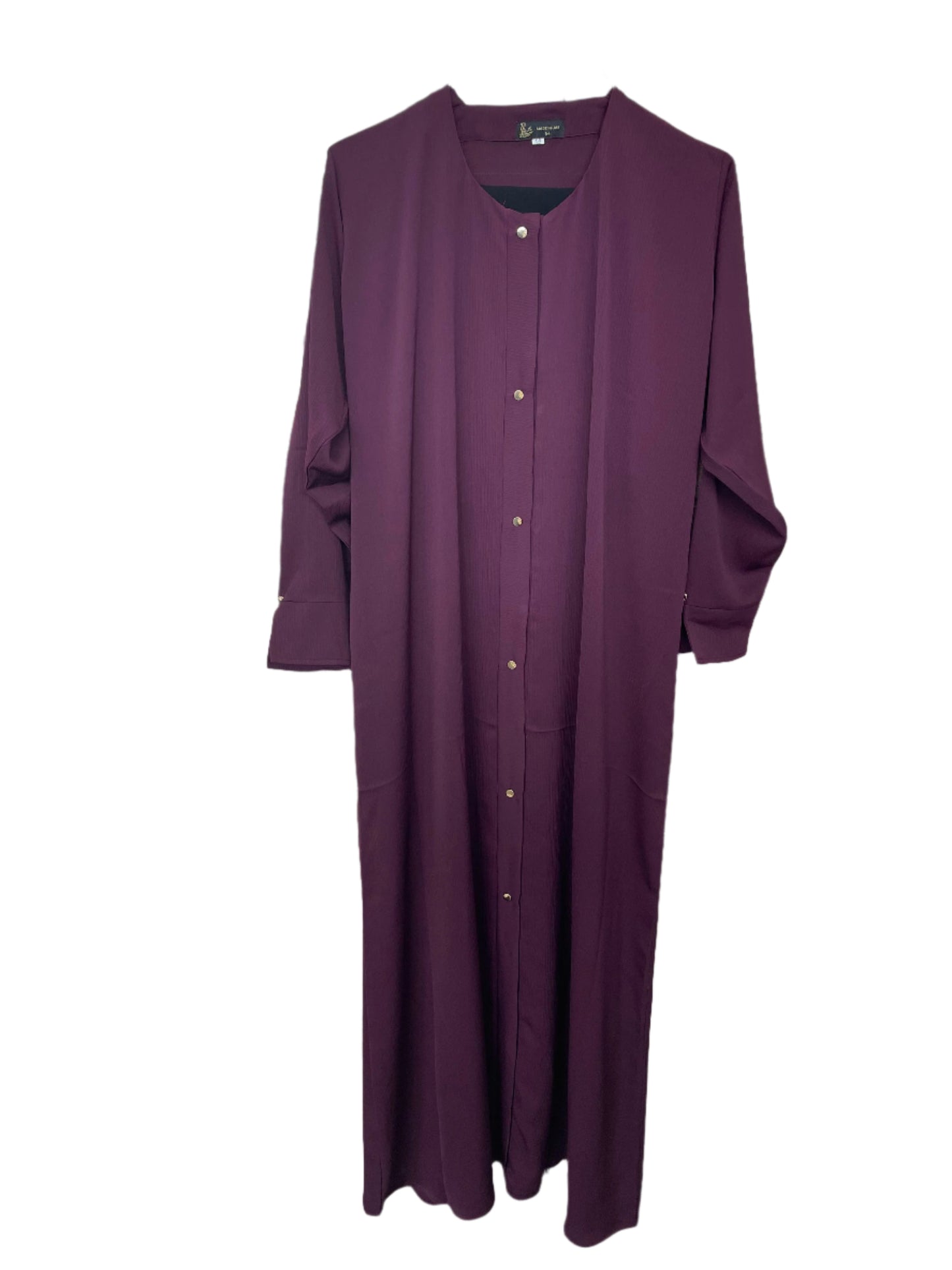 Comfortable Button Up Abaya with Rouched Sleeves