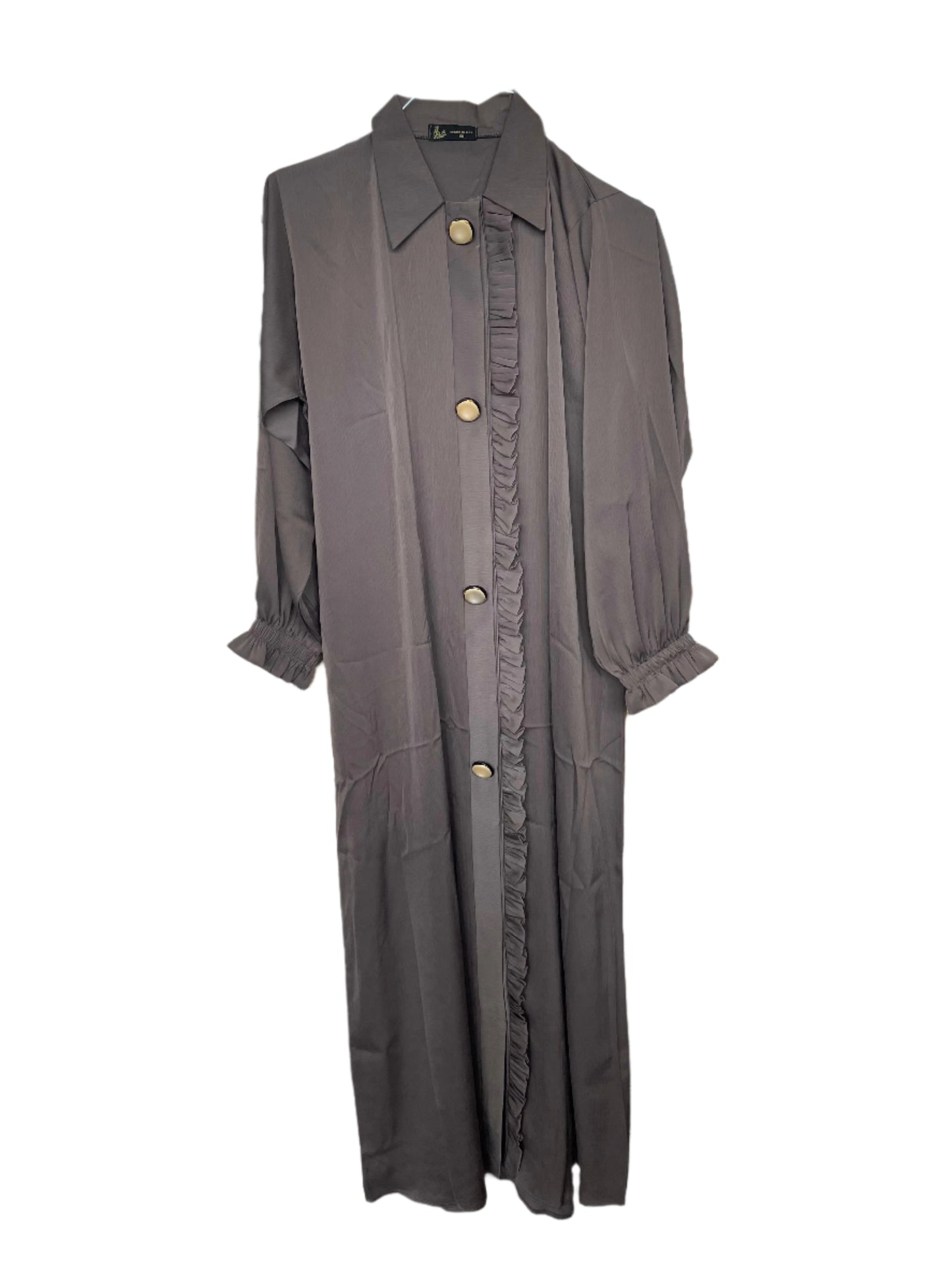Front Ruffle Abaya with Buttons