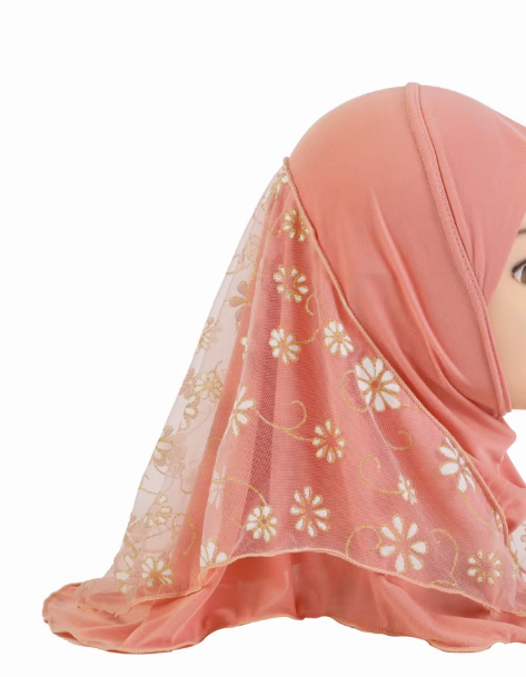 Girls Daisy Print Hijabs
