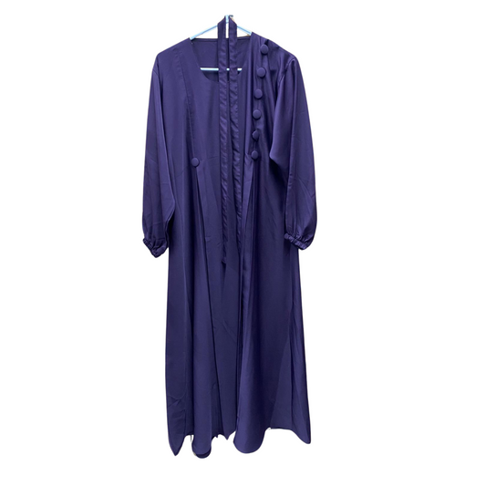 Purple Button Flow Abaya