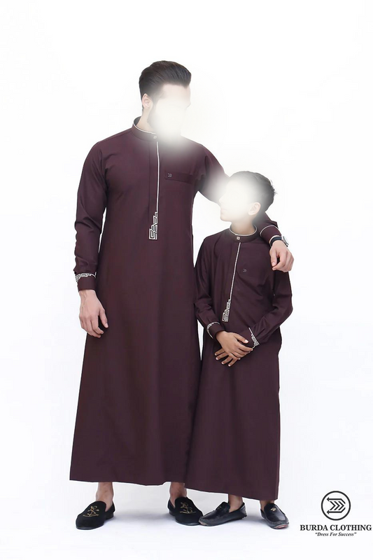 Premium Thobe Maroon (FATHER & SON)