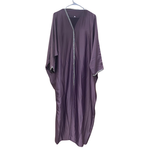 Elegant Button Up Rhinestone Abaya