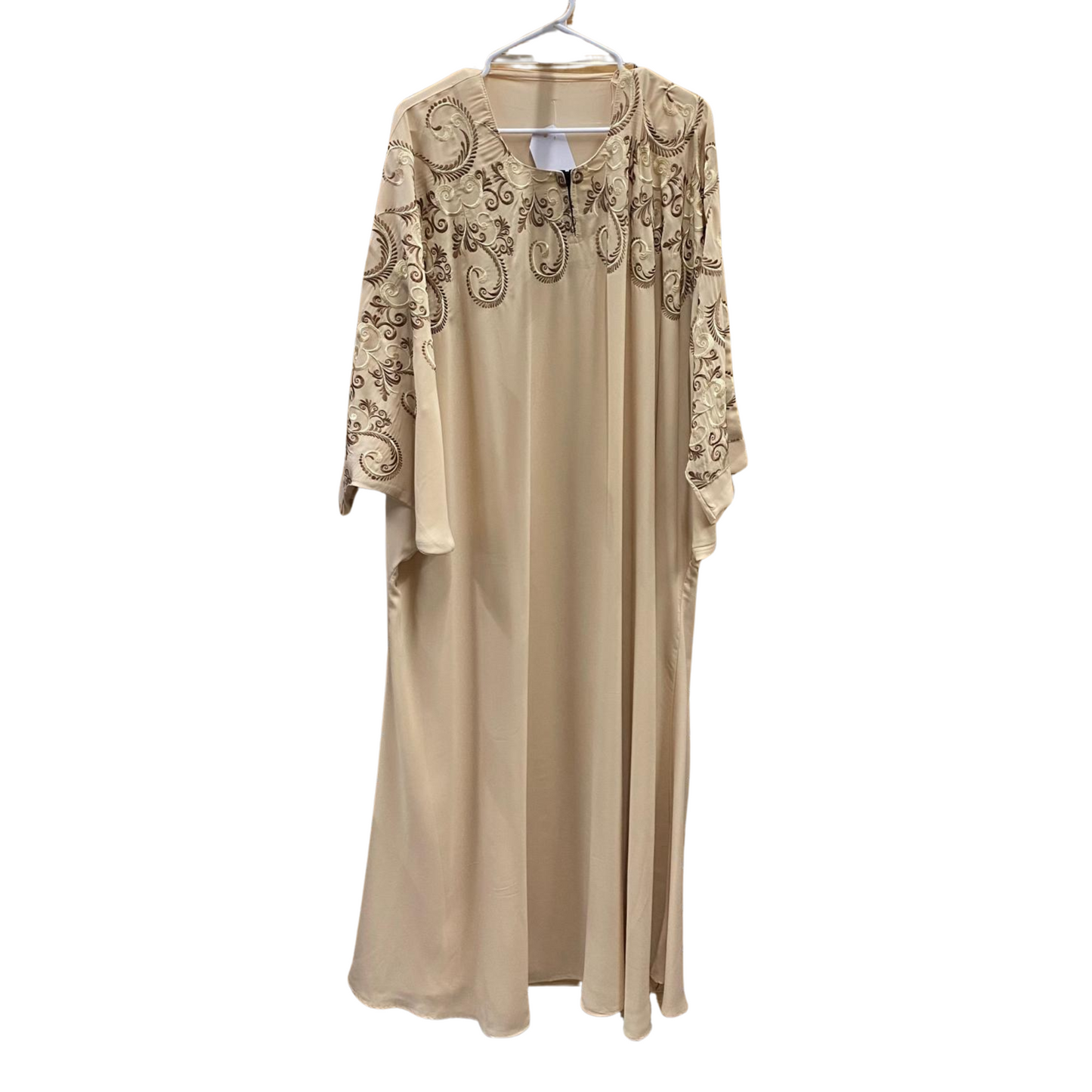 Beige Embroidered Abaya