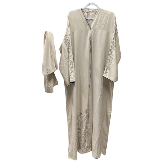 Sequined Button Up Abaya