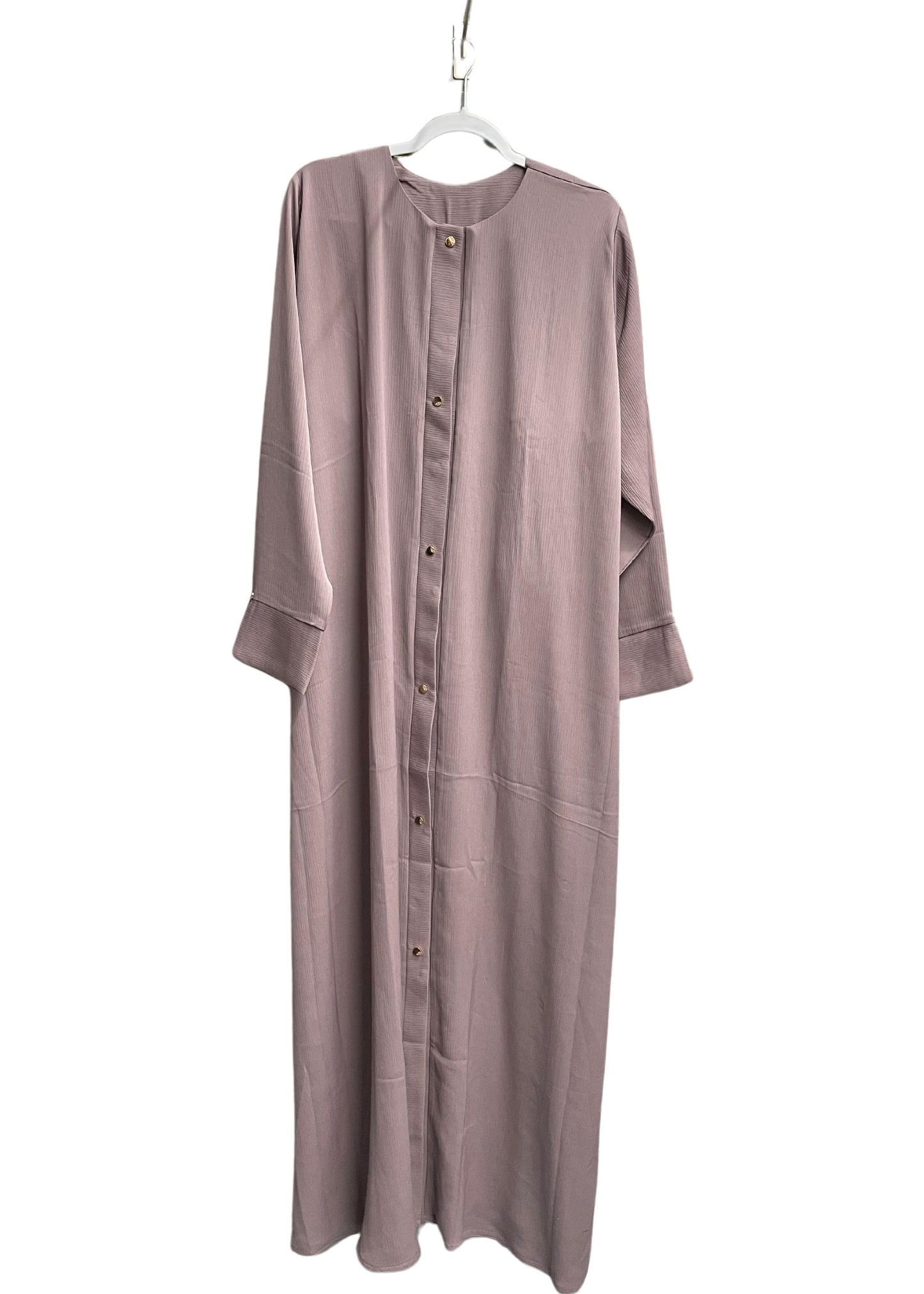 Comfortable Button Up Abaya with Rouched Sleeves