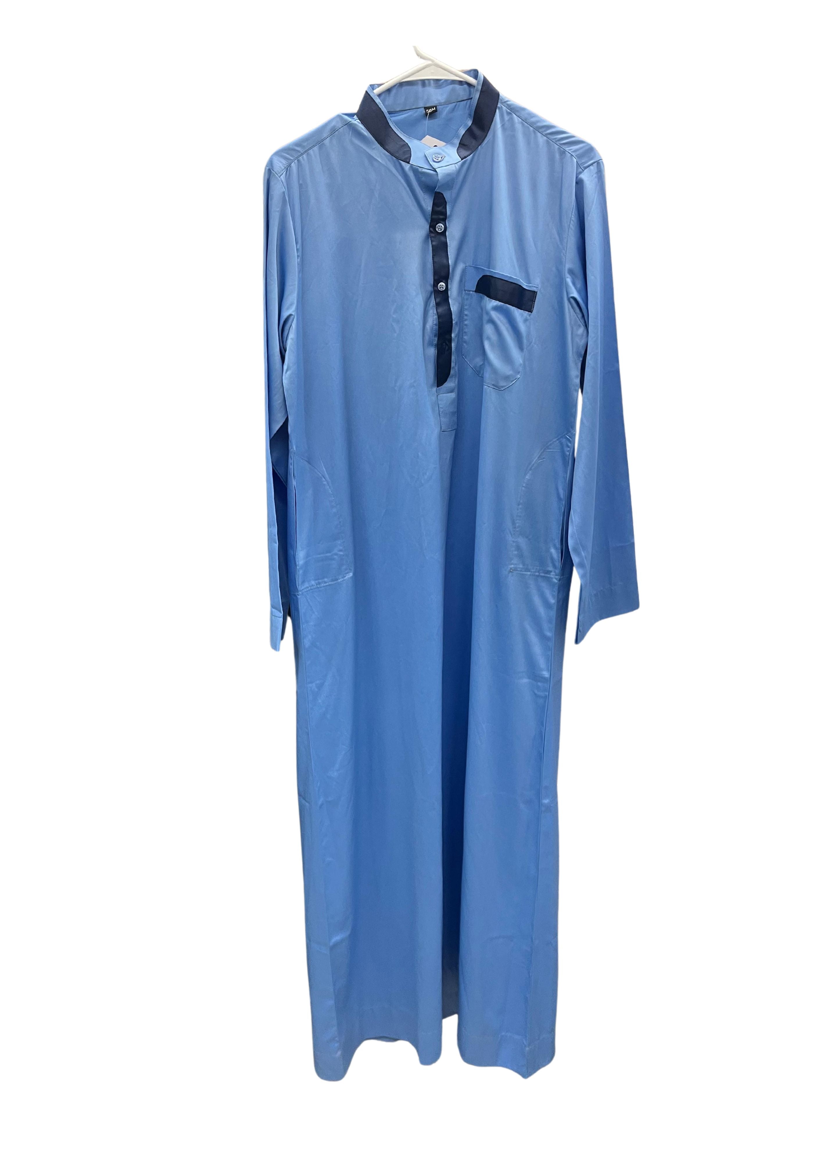 Collared Thobe Blue Collared Thobe – HIRA Store