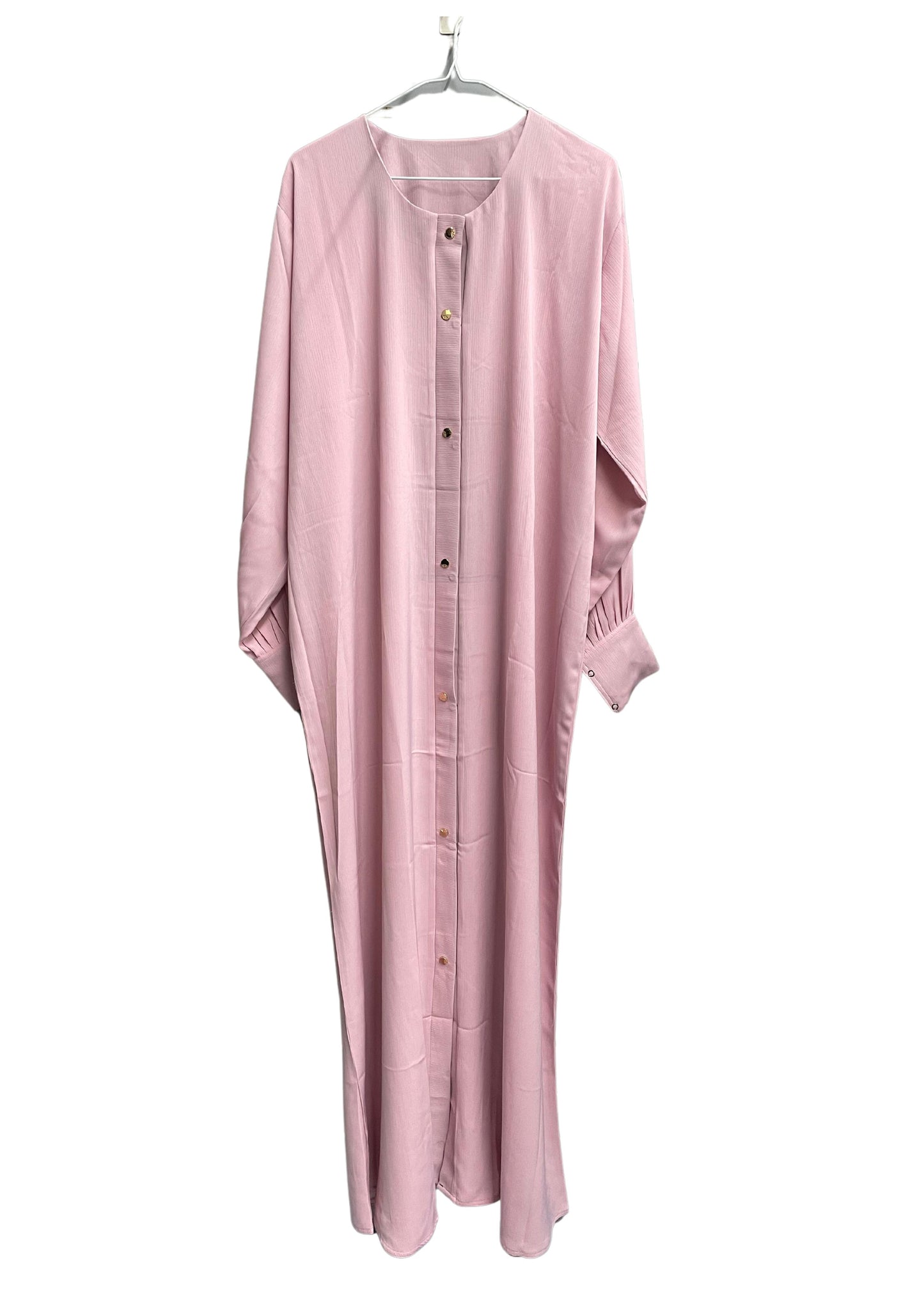 Comfortable Button Up Abaya with Rouched Sleeves