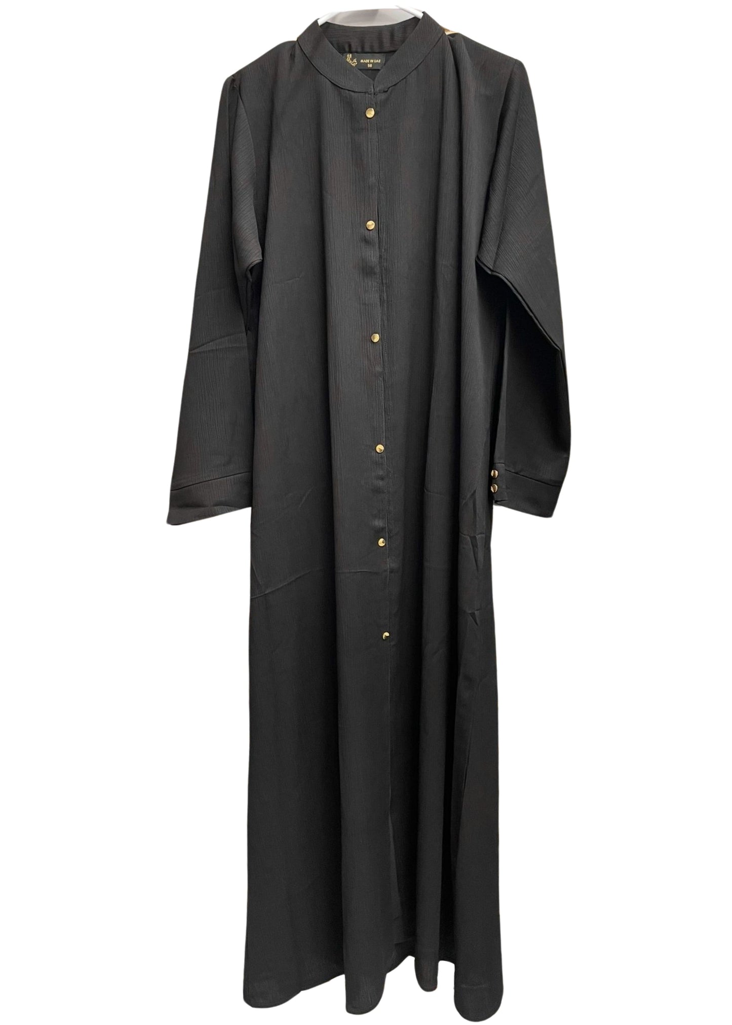 Black Abaya with Gold Buttons