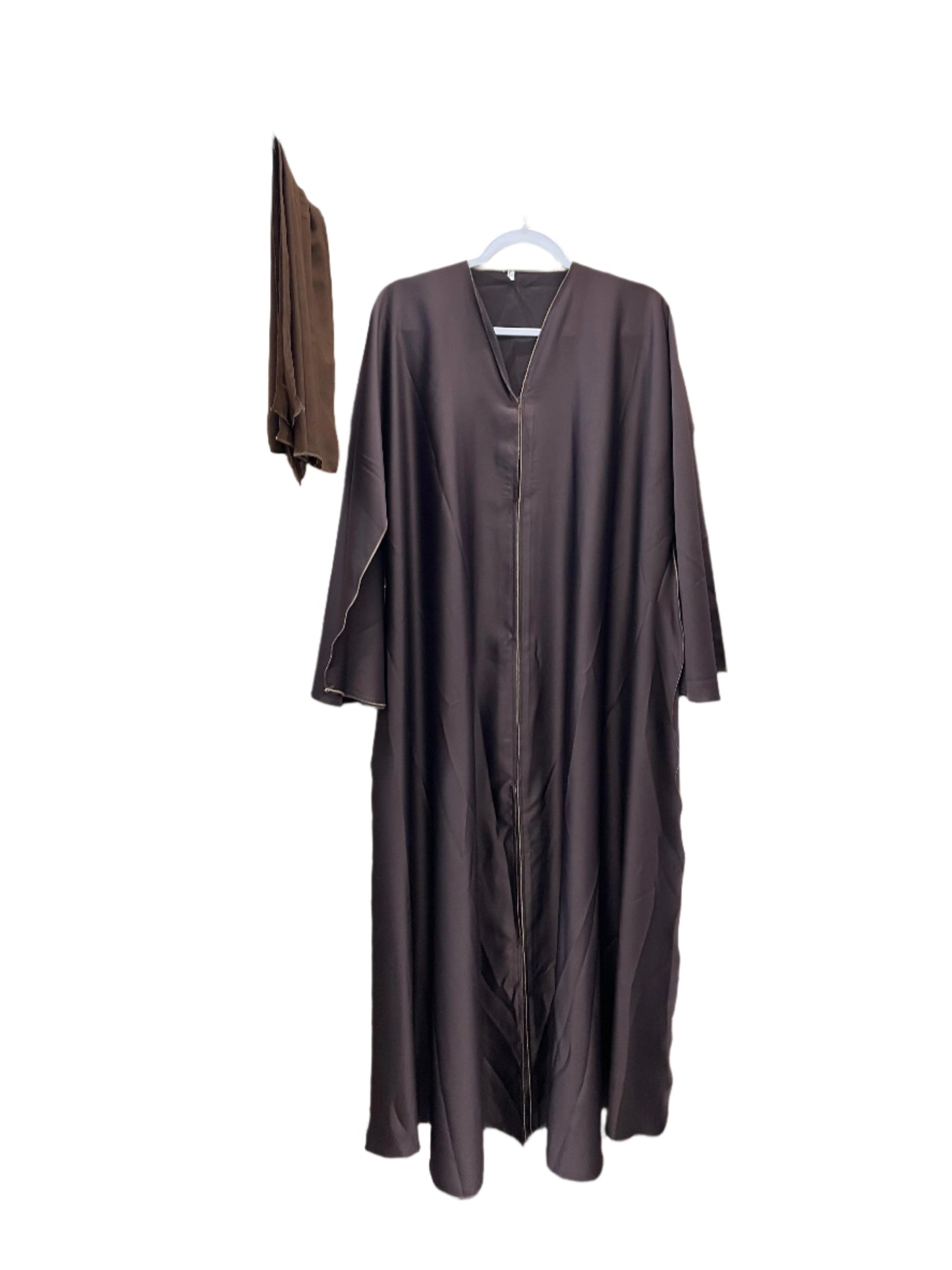 Silky Brown Abaya with Shimmer Lining