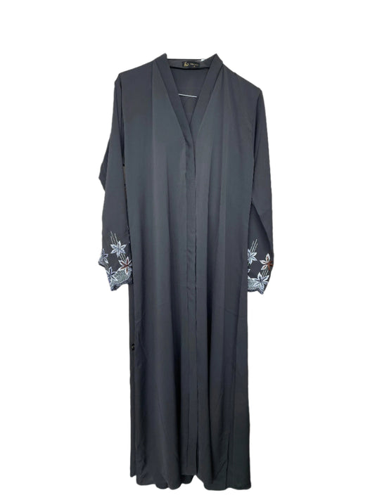 Beautiful Abaya with Floral Sleeve Print