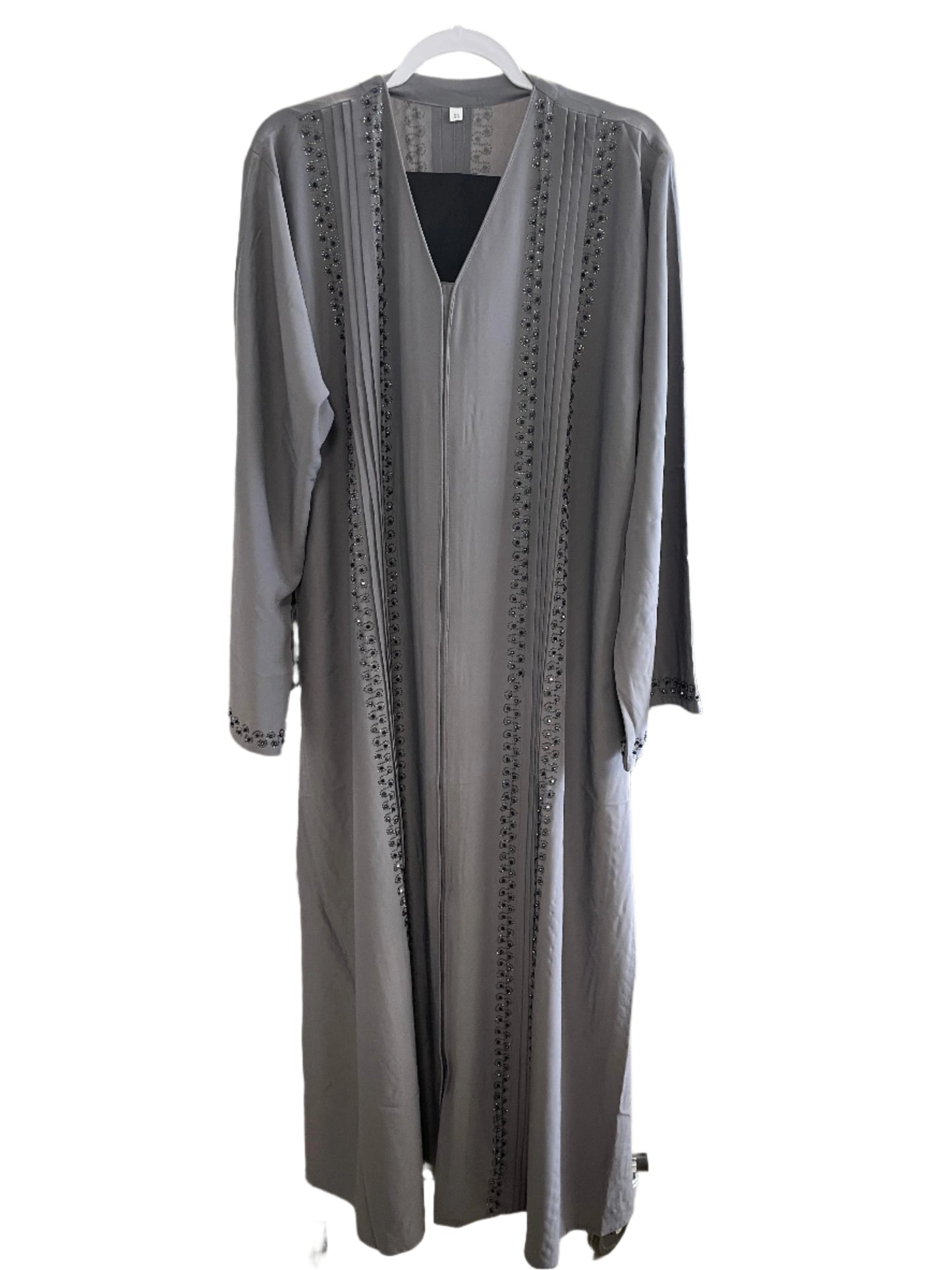 Beautiful Front-Sequined Button Up Abaya