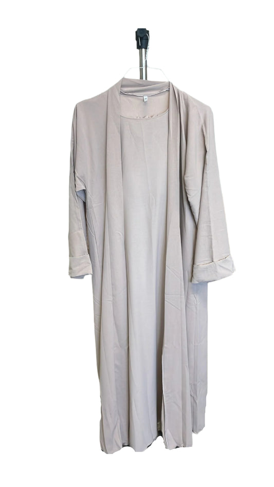 Comfortable Beige Two-Piece Abaya