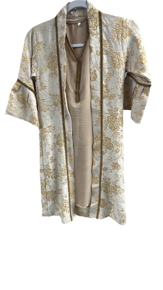 Girls Tow Piece abaya's Floral Print