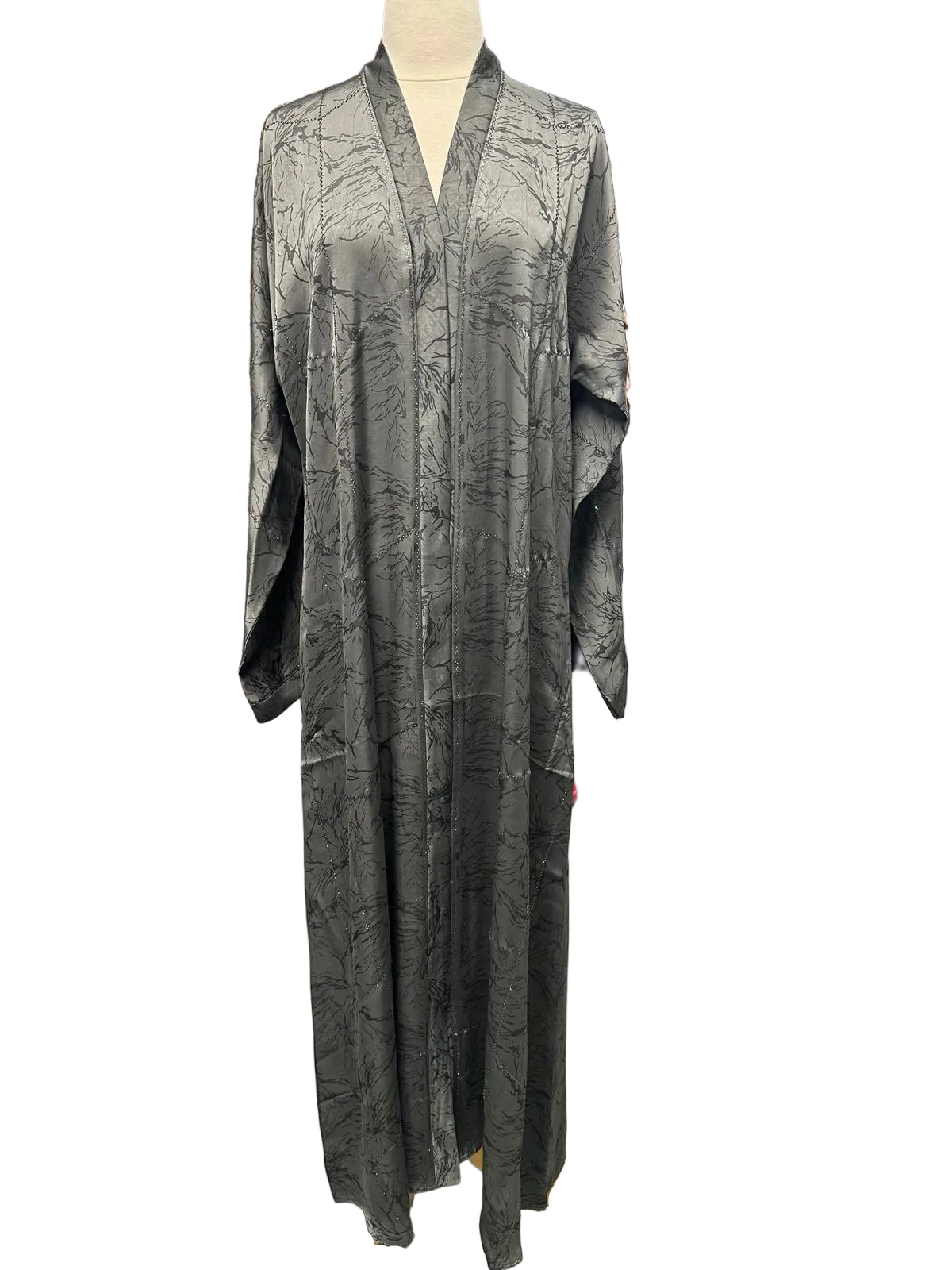 Silky stonework Abaya -02