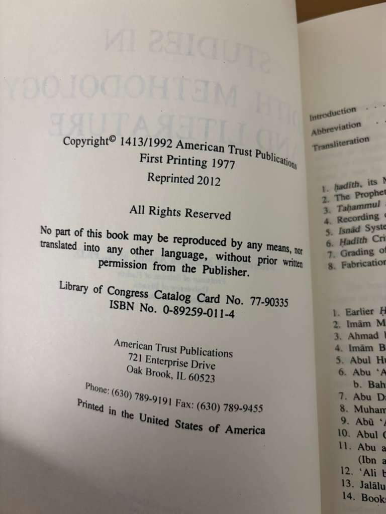 Hadith Methodology and Literature