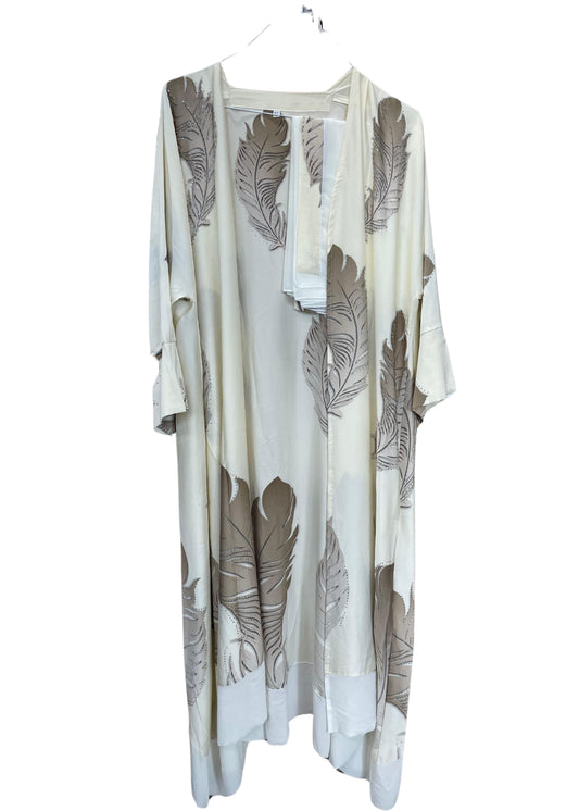 Silky Feather Print Abaya